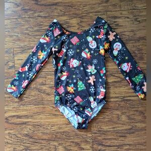 💥3/$24 Christmas Print Long Sleeve Leotard‎